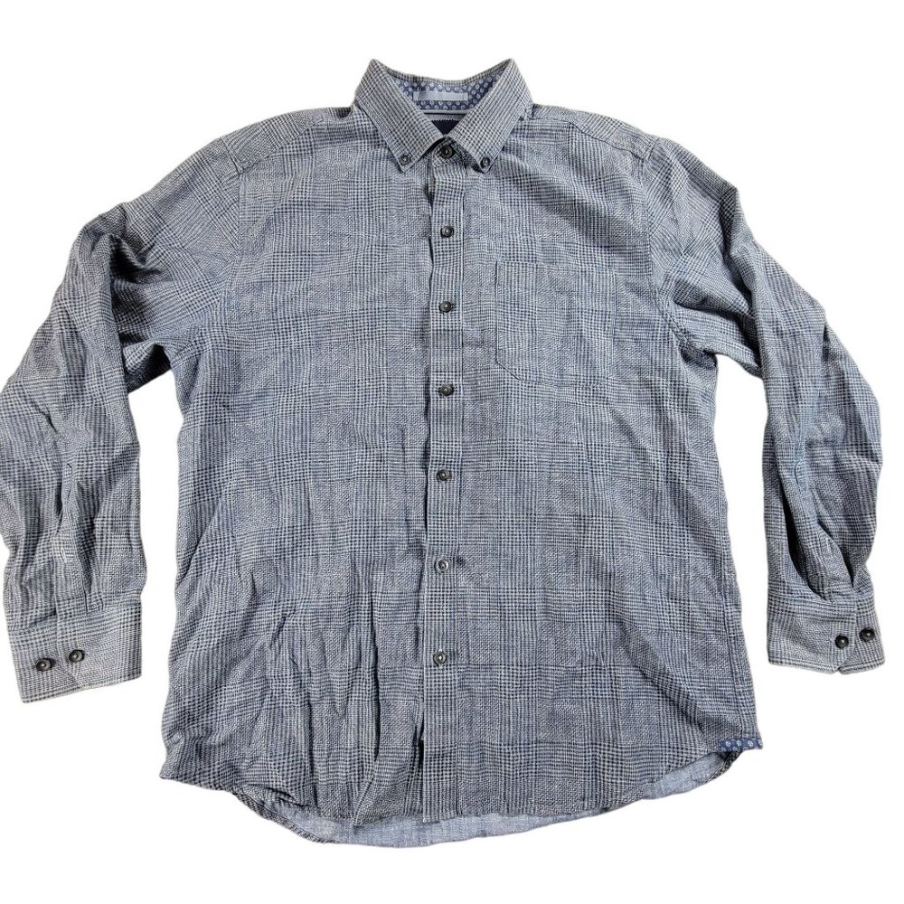 Tommy Bahama Mens Medium Blue Long Sleeve Shirt Button Up Casual Formal